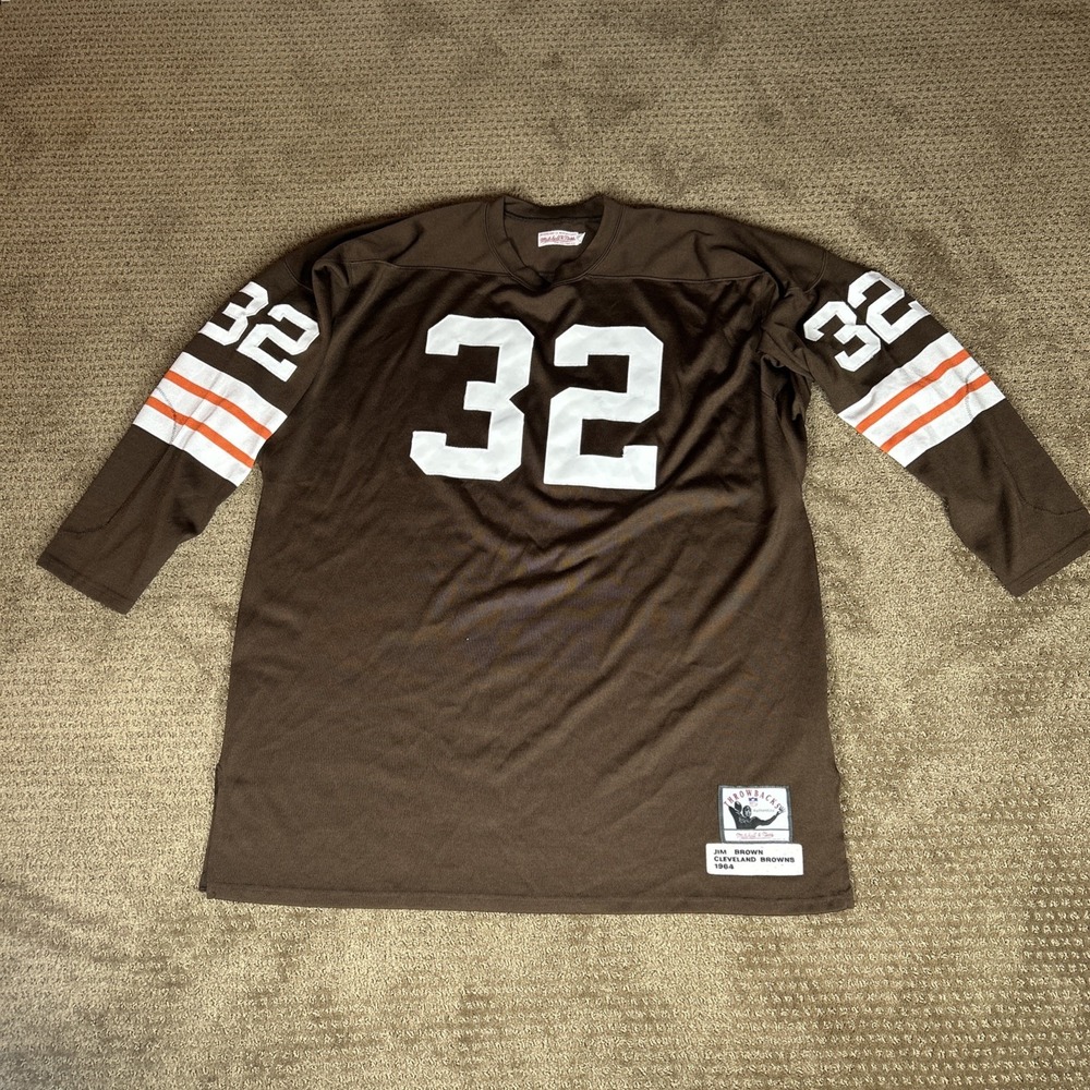Authentic Jim Brown Mitchell Ness 1964 Cleveland Browns Jersey Size 56